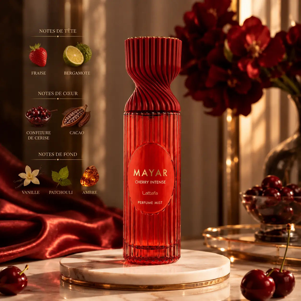Brume parfumée Mayar cherry intense Lattafa 250 ml mj bazar