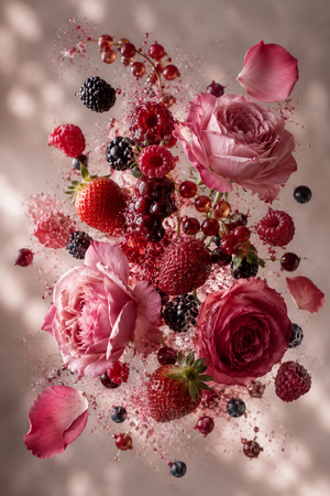 Fruits rouges veloutés & rose turque