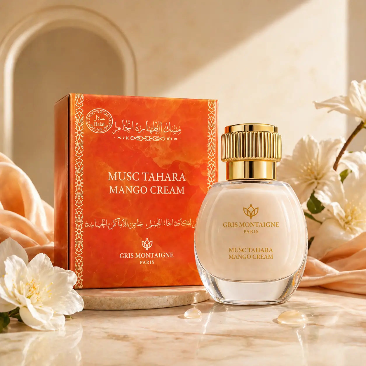 musc tahara mango cream 12 ml Gris Montaigne Paris image artistique du produit