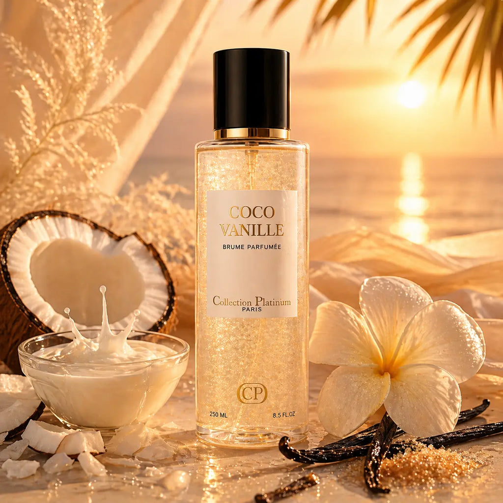 brume parfumée coco vanille 250 ml collection platinium paris image artistique produit