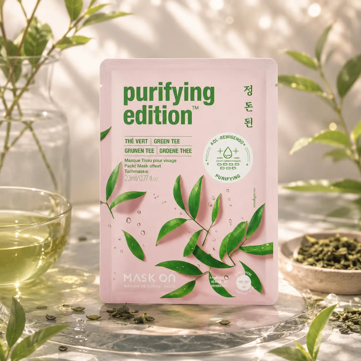 Masque purifiant Purifying Edition – Masque tissu au thé vert | Mask On Paris Mask On