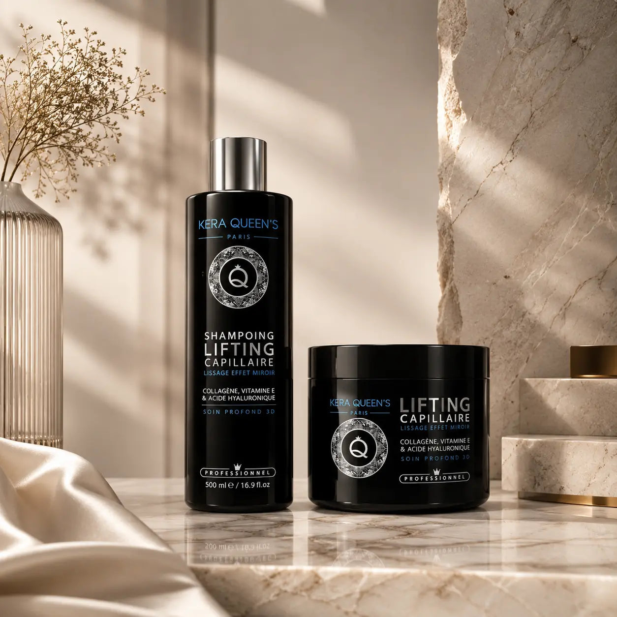 Soin cheveux collagène - Kera Queen’s Gamme lifting collagène, vitamine E & acide hyaluronique Parfum grossiste