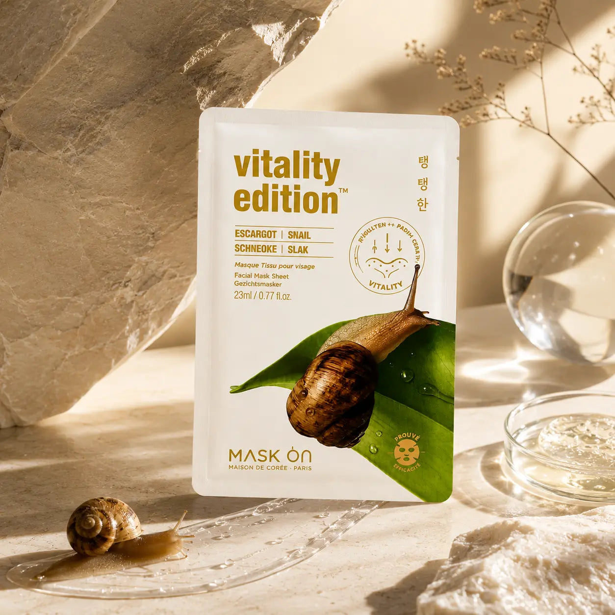 Masque Vitalité Vitality Edition – Masque tissu à l’extrait d’escargot | Mask On Paris Mask On