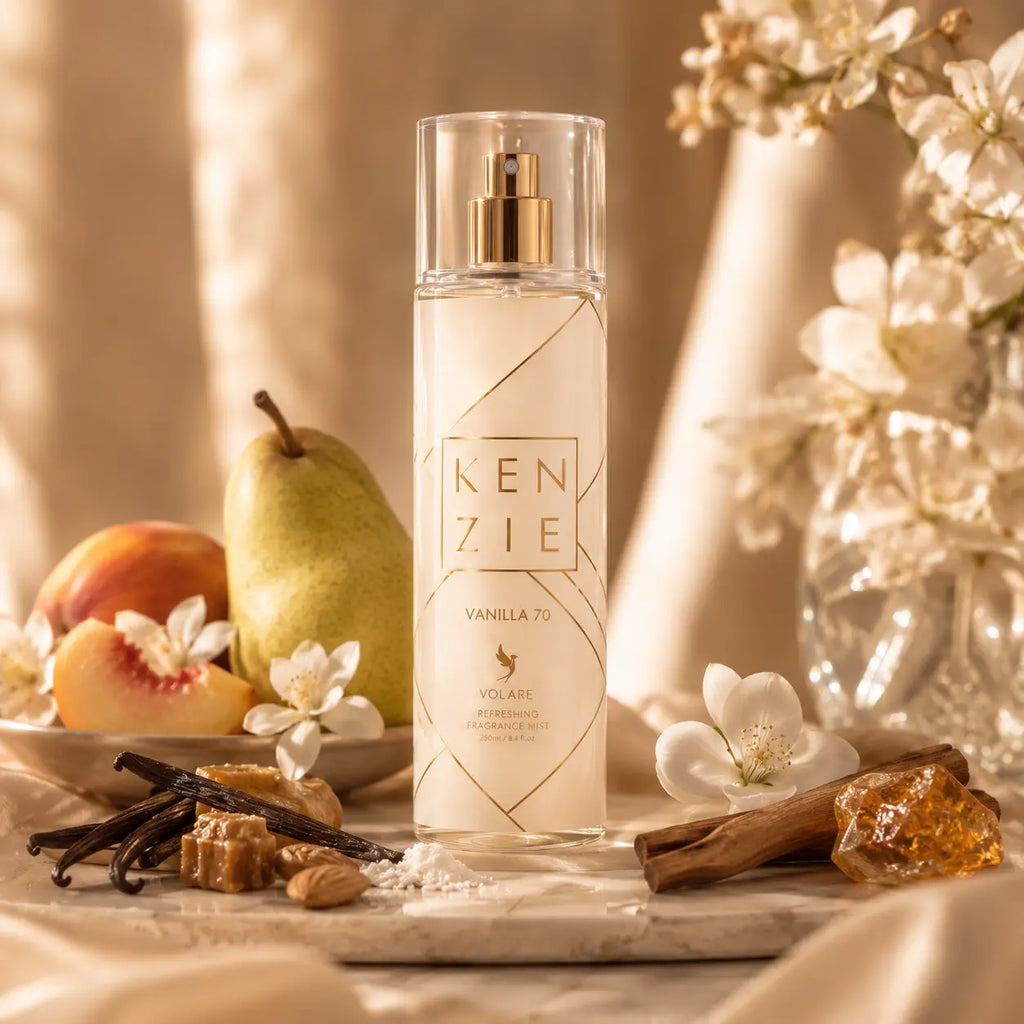 Brume parfumée Kenzie Vanilla70 250 ml – Brume corporelle gourmande sucrée & musquée Parfum grossiste