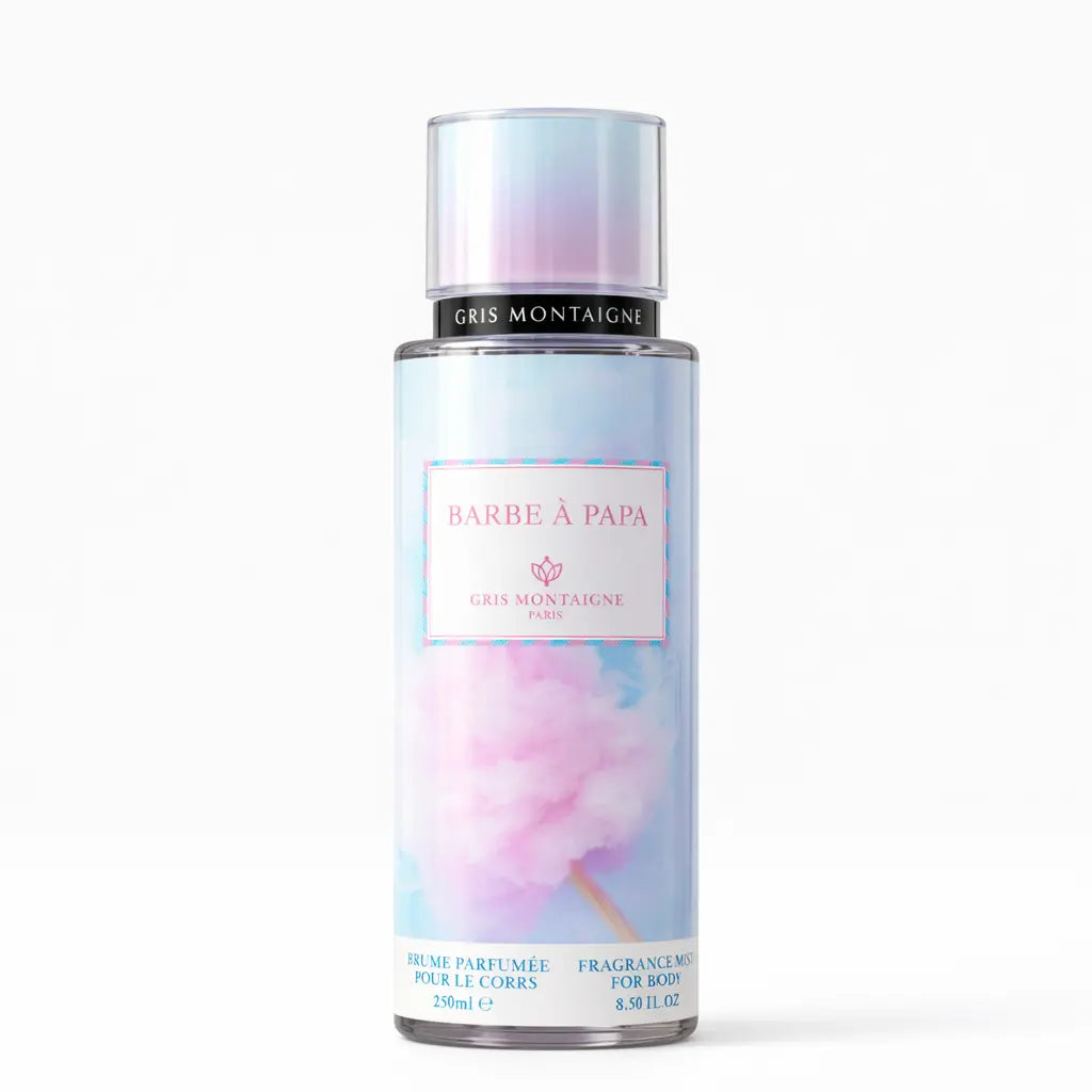 Brume parfumée Barbe à papa Gris Montaigne – Gourmande fruitée & musquée – 250 ml Parfum grossiste